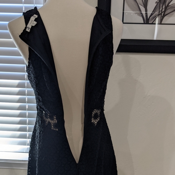 NWOT black crochet dress with peekaboo mid line - Picture 8 of 8
